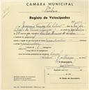 Registo de velocípede com o nº 1100 em nome de Joaquim Tomás da Silva, morador em Lourel.