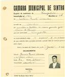 Registo de matricula de velocipedista em nome de António Duarte Alexandre, morador em  Odrinhas, com o nº de inscrição 2021.
