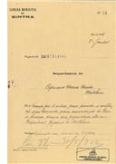 Construção de barracão em Montelavar em nome de Cipriana Maria Correia, com o Processo nº OB 12/1922, com a licença de construção nº 97 de 30/05/1922.
