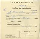Registo de velocípede de marca Monte-Belo, com o nº 3541, em nome de Miguel Henrique Martins, morador em Odrinhas.
