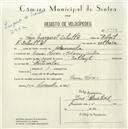 Registo de velocípede de marca Raleigh, com o nº 5476, em nome de Vera Margaret Schulz, moradora em Casas Novas.
