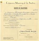 Registo de velocípede de marca Saches com motor, com o nº 7336, em nome de Joaquim Fernandes Domingos, morador em Francos.