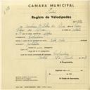 Registo de velocípede de marca Cycles Holes, com o nº 3072, em nome de Aureliano Batalha da Silva, morador em Pero Pinheiro.