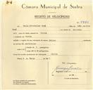 Registo de velocípede de marca Helios, com o nº 9786, em nome de Paulo Kristeller Tomás, morador em Sintra.