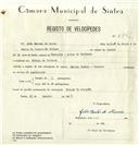 Registo de velocípede de marca Pombal, com o nº 8241, em nome de João Beites de Moura, morador em Granja do Marquês.