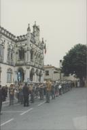 Banda de música nas comemorações do 25 de Abril, no largo Virgílio Horta, em frente aos paços do concelho de Sintra.