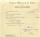 Registo de velocípede de marca Flecha, com o nº 9870, em nome de Aníbal Gentil Roque, morador em Maceira.