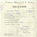 Registo de velocípede com o nº 5126, em nome de José Manuel Pardal, morador em Assafora.