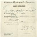 Registo de velocípede com o nº 5331, em nome de António Gomes Silvestre, morador em Pobral.