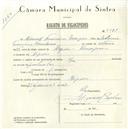 Registo de velocípede com o nº 5581, em nome de Manuel Francisco Marques, morador em Negrais.