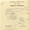 Registo de velocípede com o nº 3009, em nome de Joaquim Antunes, morador em Fação.