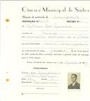 Registo de matricula de velocipedista em nome de António José Gonçalves, morador nas Mercês, com o nº de inscrição 6559.