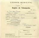 Registo de velocípede de marca Union, com o nº 3414, em nome de José Alves Júnior, morador em Paiões.