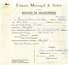Registo de velocípede de marca Ilo, com o nº 9405, em nome de Fernando Soares da Silva, morador em Mucifal.