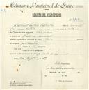 Registo de velocípede de marca Raio, com o nº 4809, em nome de Manuel dos Reis Batista, morador em Chão de Meninos.