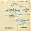 Registo de velocípede de marca Oriental, com o nº 597, em nome de David Castro, morador em Cacem.
