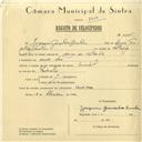 Registo de velocípede de marca Oriental, com o nº 6005, em nome de Joaquim Gonçalves Cunha, morador em Venda Seca.