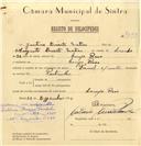 Registo de velocípede de marca Famel, com o nº 7393, em nome de Justino Duarte Matias, morador em Campo Raso.