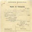Registo de velocípede Smart, com o nº 3281, em nome de José António Pereira, morador em Algueirão.