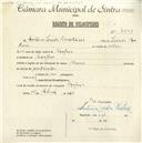 Registo de velocípede com o nº 4601, em nome de António Luís Anastácio, morador em Assafora.