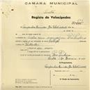 Registo de velocípede de marca Ralleigh, com o nº 676, em nome das Companhias Reunidas de Gás e Eletricidade, com sucursal em Pero Pinheiro.