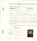 Registo de matricula de velocipedista em nome de Sérgio Graças de [Andringa], morador em Rio de Mouro, com o nº de inscrição 6541.
