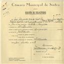 Registo de velocípede com o nº 5904, em nome de José Eduardo Vieira Lisboa, morador em Fontanelas.
