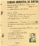 Registo de matricula de cocheiro profissional em nome de Mário Ferreira dos Santos, morador em Paiões, com o nº de inscrição 982.