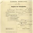 Registo de velocípede com o nº 1246, em nome de Domingos Farinheiro, morador em Godigana.