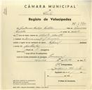 Registo de velocípede com o nº 3290, em nome de António Calça Esteves, morador em Carrascal.