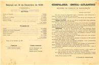Relatório do conselho de administração da Companhia Sintra Atlântico referente ao ano de 1936.