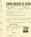 Registo de matricula de cocheiro amador em nome de Jaime Pereira [...] Bramão, morador em Rio de Mouro, com o nº de inscrição 704.