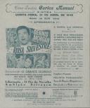 Programa do filme "Rosa Silvestre" com a participação de Dennis Morgan, Arlene Dahl e Andrea King.