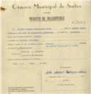 Registo de velocípede de marca Vilar, com o nº 7880, em nome de Carlos Manuel Rodrigues Nunes, morador em Penedo.