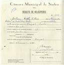 Registo de velocípede com o nº 5016, em nome de Guilherme Coelho Rilhas, morador em Banzão.