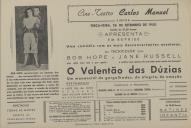 Programa do filme O Valentão das Dúzias com a participação de Bob Hope e Jane Russell.