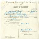Registo de velocípede de marca Cycles Pombal, com o nº 5578, em nome de José da Costa Moita, morador em Rio de Mouro.