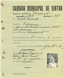 Registo de matricula de velocipedista em nome de Violete Gueirinho, moradora em Galamares, com o nº de inscrição 1763.