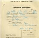 Registo de velocípede de marca Elite, com o nº 245, em nome de Abílio Nunes Coelho, morador em Várzea.