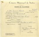 Registo de velocípede de marca Cicles Pombal, com o nº 10061, em nome de José Joaquim Cordeiro, morador em Queluz.