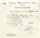 Registo de velocípede de marca Lambreta, com o nº 9058, em nome de Cooperativa Agrícola dos Produtores de Leite do Concelho de Sintra, com sede no Largo Afonso de Albuquerque, Sintra.