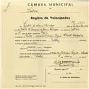 Registo de velocípede com o nº 1433, em nome de Lídia Rodrigues, morador em Avª Heliodoro Salgado, Sintra.