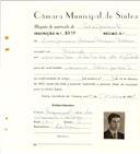 Registo de matricula de velocipedista em nome de Benjamim Mário Pereira Caldas, morador nas Mercês, com o nº de inscrição 6499.
