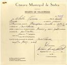 Registo de velocípede de marca Mavic, com o nº 9816, em nome de Abílio Ferreira, morador em Montelavar.