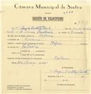 Registo de velocípede de marca Elgin, com o nº 7793, em nome de [Lugio] [Cobete] [Mota], morador em Colares.