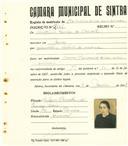 Registo de matricula de carroceiro em nome de Ângelina Luísa de Carvalho, moradora em Janas, com o nº de inscrição 2376.