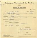 Registo de velocípede com o nº 6415, em nome de José Maria dos Reis, morador em Banzão.
