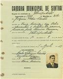 Registo de matricula de velocipedista em nome de Joaquim Pedro Simões, morador em Belas, com o nº de inscrição 1739.