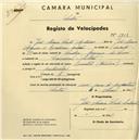 Registo de velocípede de marca Oriental, com o nº 1708, em nome de João Maria Leite Antunes, morador em Carrascal.