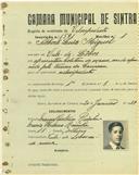 Registo de matricula de velocipedista em nome de Alberto Luís Miguel, morador em Vale de Lobos, com o nº de inscrição 1591.
